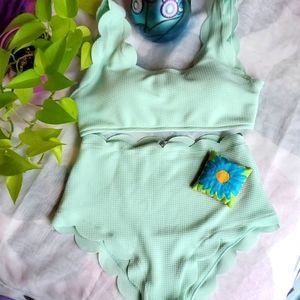 Zaful mint green 2-piece bathing suit, S